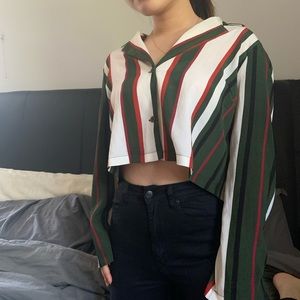Forever 21 cropped button up shirt